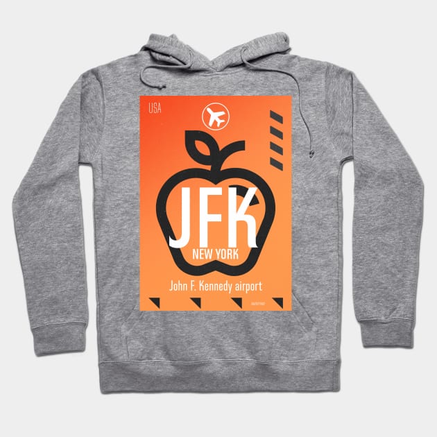 JFK airport orange Hoodie by Woohoo